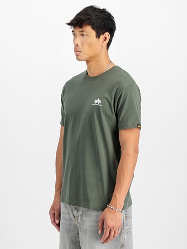 Alpha Industries Basic T Small Logo T-Shirt für Herren Olive – Ansicht 5