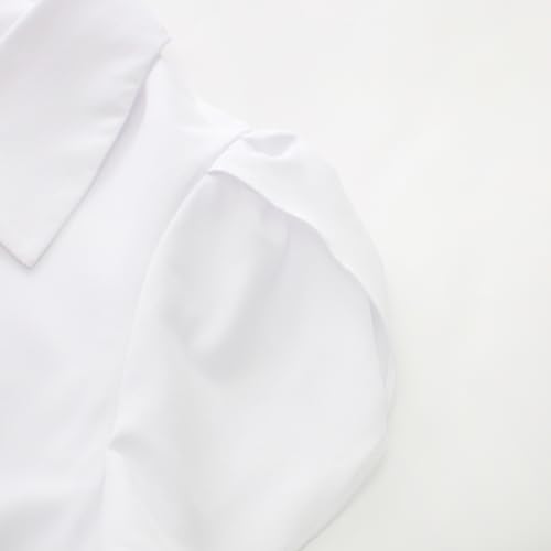 Belle Poque Summer Short Sleeve Button Down Blouse for Women V Neck Vintage Business Casual Shirts Tops 6