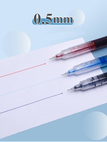 Generic LIQUID INK PEN 12 Colors Gel Ink Pens Rolling Ball Pens 0.5 Mm Fine Liquid Ink Rollerball Pens Quick Drying And Smooth Writing thumb #3