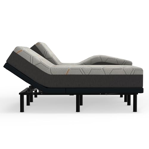 Image of Blissful Nights e4 Cal King Split Adjustable Bed Base Frame with 12 inch Medium Firm Copper and Gel Infused Memory Foam Mattress