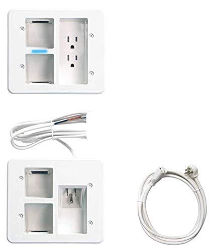 in Wall TV Power Relocation Kit with 1080 Joule Surge Protected Outlets, EC-IWS2