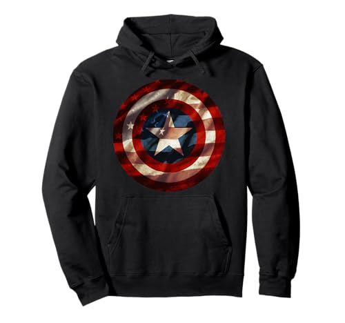 Marvel Captain America Avengers Shield Flag Sudadera con Capucha