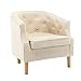 Einzelsofa Cocktail Sessel Armsessel Freizeit Sessel Clubsessel Wohnzimmer Leinen Sofa Polstersessel Retro Design Cafesessel (Creme, 1)