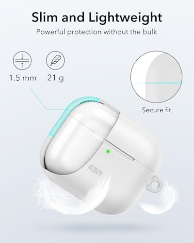 Image of ESR for AirPods 4 Case, Compatible with AirPods 4th Generation Case (2024) (USB-C), Magnetic Lid Lock, Full Drop Protection Cover, Cloud Soft Case, White