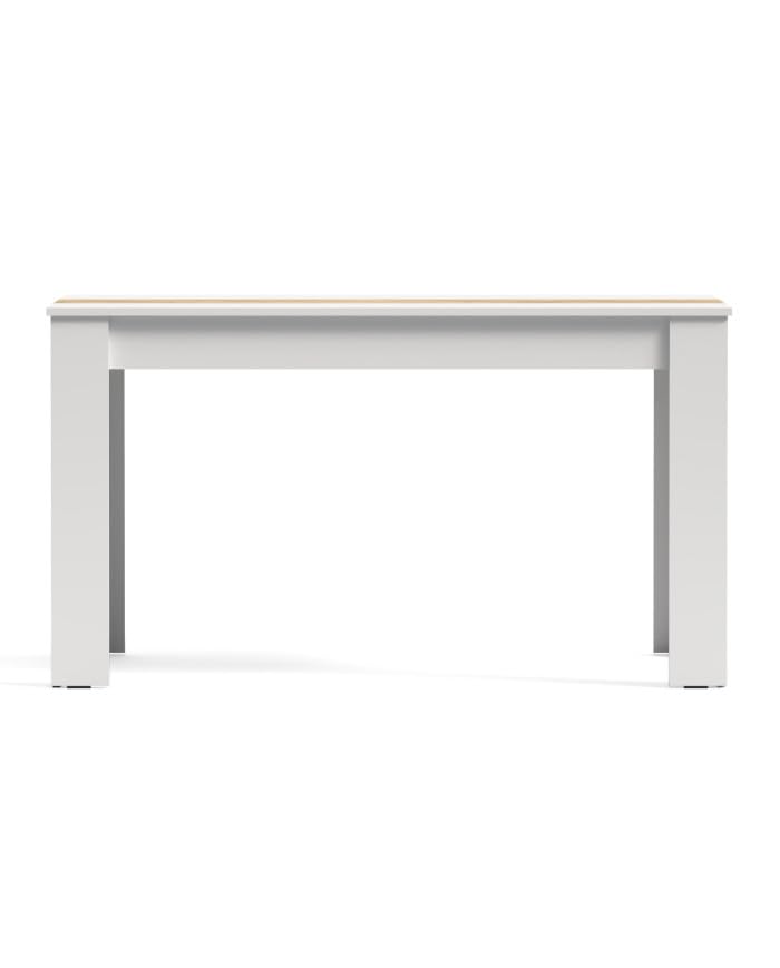 Home Heavenly®Mesa Comedor, Mesa Fija, Modelo Mirko, Acabado con Tablero en Dos Colores: 140 cm (Largo) x 90 cm (Ancho) x 78 cm (Alto) Blanco Oak Golden