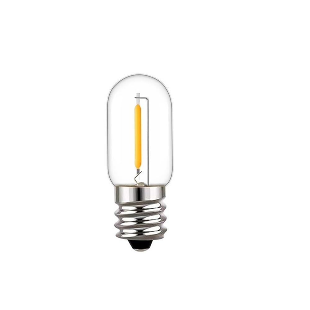 KJXP Lighting, Pack of 50, Edison LED Filament Lamp AC220V T16 E12/E14 Screw Vintage Small Bulb Household Clear/Amber Light(2700K Warm White,E12-220v)