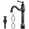   Vessel-Sink-Faucet-Tall-Bathroom-Faucet-Single-Handle-1-Hole-High-Spout-with-Drain-Brass-Material-360-Degree-Adjustable-Lavatory-Vanity-Mixer-TapStraight-BodyOil-Rubbed-Bronze