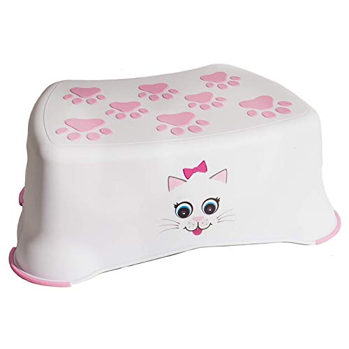 My Little Step - Gato Taburete Infantil Antideslizante - Paso de Aprendizaje para niños, Ideal para Que los más pequeños lleguen al Inodoro y al Lavabo.