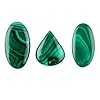 CRYSTALIS Wholesale 3pcs Natural Malachite Loose Gemstone Bulk Cabochons Jewelry Making Supply from Russia, Chakra Healing Polished Stones, Wire Wrapping, DIY, Gem Collection, 20-30mm #1