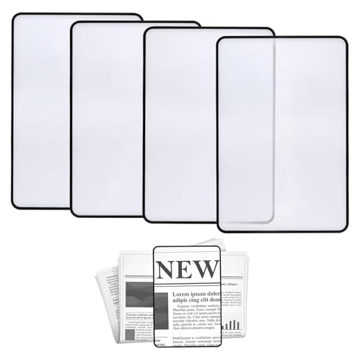 4Pcs Page Magnifying Sheet 3X Lightweight Flat Optical Plastic Fresnel Lens Page Magnifier for Reading for The Elderly and Shortsighted Reading Small Prints, Maps, Books, Bible, Newspaper, etc