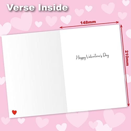 Valentines Card. Hedgehugs Design. Eco-friendly. 4pp A5 size. Valentine's Card with Red Envelope. Verse inside. Printed and Packed in UK.