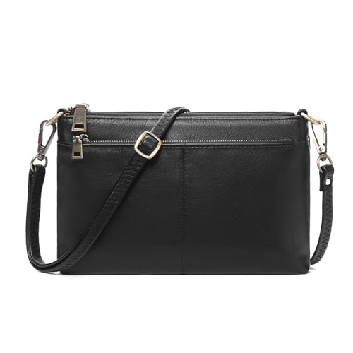 SENDEFN Leather Crossbody Bag for Women Small Clutch Purses Crossbody Shoulder Handbag Wallet Purses RIFD Card Slots