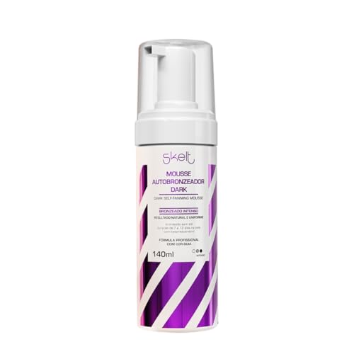 Skelt Mousse Autobronzeador Dark 140 ml | |Bronzeado Mais Intenso, Adpta Ao Seu Tom de Pele, Duração de 7 a 12 Dias, Nano-resveratrol | Todos os Tipos de Pele