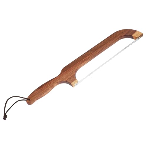 LIFKOME Serrated Bread Slicer Wooden Handle Home Bread Cutter Crumb-free Knife