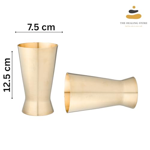 Image of THE HEALING STORE Bronze Kansa Glass, 200 ml Capacity, Gold, Medium Size (Glass 3)