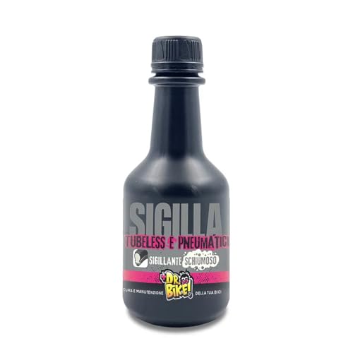 DR. BIKE Sellador espumoso 250 ml. Líquido sellador neumático bicicleta repara agujeros de hasta 5 mm. Sellador para cámara de aire antipinchazos. Sella tubeless y neumáticos MTB carretera. Sin