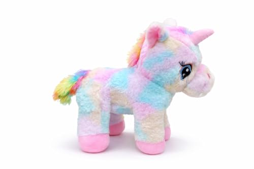 Image of Multicolor Unicorn Soft Toy - 25cm Length | Cute Plush Stuffed Animal for Kids & Girls | Ultra Soft, Fluffy & Lightweight Color May Vary