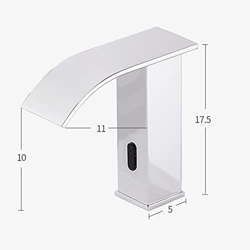 Grifos fríos y calientes automáticos monomando con sensor cascada de lavabo cromado 3