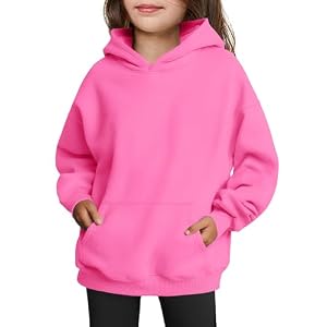 Arshiner Girls Oversized Hoodies Fleece Pullover Sweatshirts Kids Fashion Casual Outfits Fall Winter Clothes