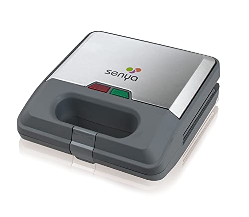 Senya gaufrier appareil croque monsieur gaufrette 3 plaques changeables Waffle Party, Gris, SYCK-WM012