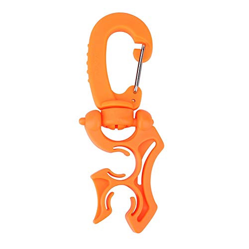 Gavigain Diving Hose Retainer Durable, Swivel Clip Low Pressure Diving Equipment Hose Carabiner Diving Hose Retainer with Snap Hook Closure for Scuba Diving BCD (Orange)