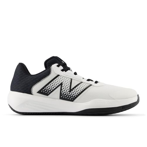 New Balance Men's 696 V6 Tennis Shoe, White/Black, 10 Wide