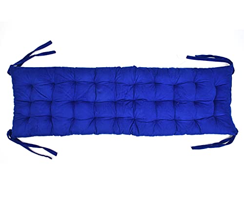 Image of Long Chair Pad Cushion for Rocking Chairs and Back & Seat Cushion for Multipurpose Use (Blue, 1)