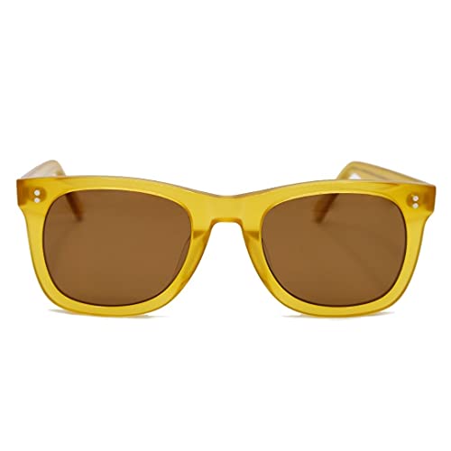 MINM Store Gafas de Sol Polarizadas Hombre y Mujer Amarillas | Protección UV400 | Acetato Ambar Transparente | Antirreflejos | Resistentes Cover