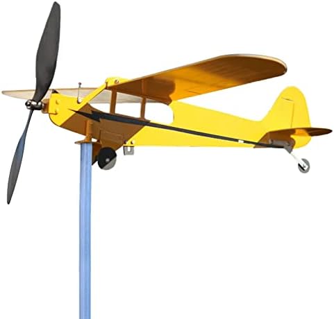 Airplane Wind Spinner,Super Fortress Wind Spinner,Creative Metal Iron Aircraft Modeling Windmill,Aircraft Spinner Piper J3 Cub Aircraft Weathervane,for Home Garden Yard Outdoor Decoration