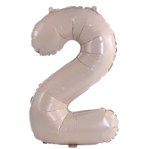 Image of YPSelected 32 Inch Large Foil Helium Number Balloon Birthday Wedding Party 0-9 (Cream, 2)