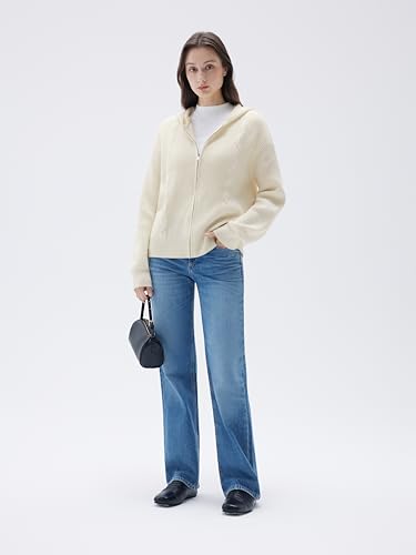 SUUKSESS Women Chunky Knit Cashmere Sweaters Zip up Oversized Hoodies Cardigan with Pockets Long Sleeve Fall Outerwear4