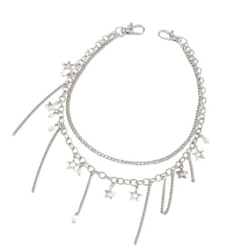 Trendy Rhinestones Glass Bead Jeans Chain for Women Stylish Accessory