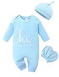 Babymine Newborn Baby Boy Clothes 0-3 Months Coming Home Outfit Onesie Blue
