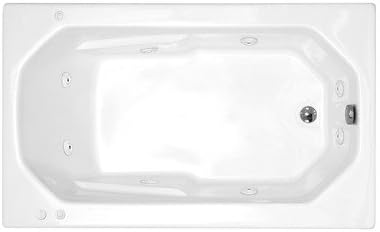 3660MWL Montserrat 60" x 23" Rectangular Whirlpool Tub Drain Location: Right, Finish: White, Trim Finish: White