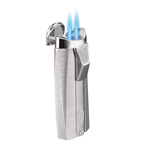 Encendedor Cobber Doble Llama Recargable Plateado miniatura 2
