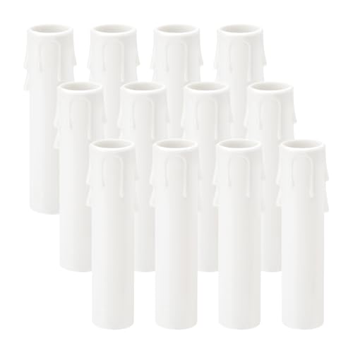 Fundas para velas E12 con efecto de goteo PATIKIL, tubos de plástico blanco para lámparas