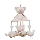 Divertissant et éducatif : ce mobile pour berceau de bébé présente un design de dessin animé en spirale avec une boîte à musique et des hochets couineurs BB, offrant à la fois une valeur divertissante et éducative à votre tout-petit..Les matériaux doux et sûrs assurent un environnement confortable et stimulant pour votre bébé.