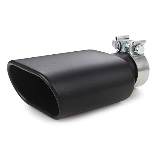 Square Exhaust Tip 2.5" Inlet, A-KARCK Black Coating Rectangle Exhaust Tailpipe Tip 3" x 5.5" Outlet 9.5" Long, Clamp on Design