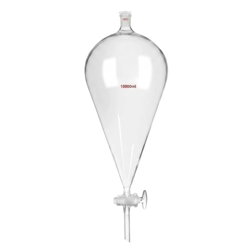 Embudo Decantación Vidrio Borosilicato Llave Cristal Matraz Lab-10000ml 29/32