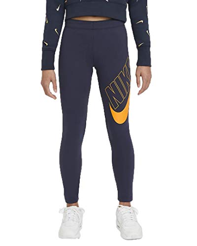 Nike NSW Favoritos Gx Mallas, Obsidian/University Gold, 140 para Niñas
