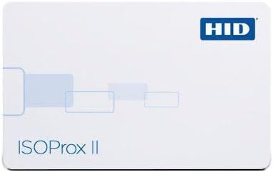 HID Corporation 1386 ISOProx II PVC F and G Gloss Finish Imageable Proximity Access Card, No Slot Punch, 2-1/8" Length x 3-23/64" Height x 3/128" Thick, Plain White (50 Pack)