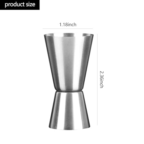 Vaso medidor doble de acero inoxidable 1oz/2oz estilo japonés miniatura 2