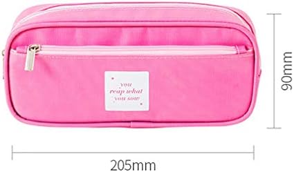 HugeDE Large Capacity Pencil Case Pencil Pen Bag Stationery Pouch Organizer with Double Compartment for Teenage Boys Girls Beige