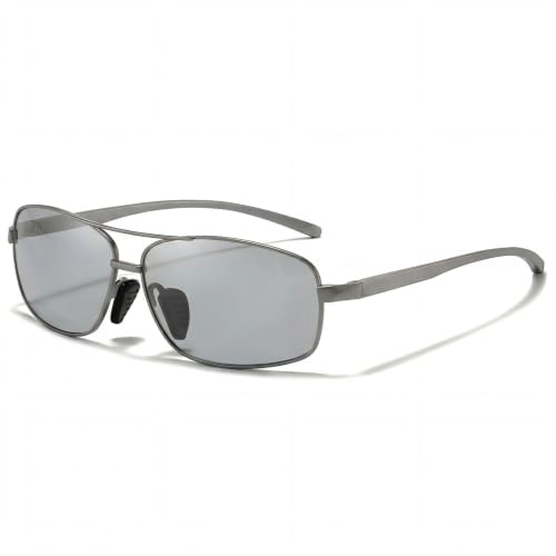 TJUTR Photochromic Sunglasses for Men Polarised Light Reactive Tinted Lens with UV400 Protection