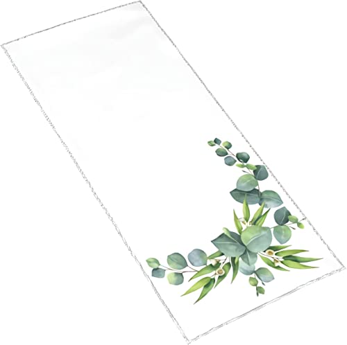 Watercolor Hand Painted Wreath Hand Towel - Green Eucalyptus Leaves Print Bath Bathroom Towel Highly Absorbent Soft Hand Towels #TOP1