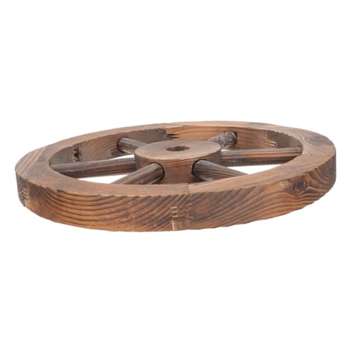Roue de chariot en bois vintage ornement mural haut de gamme