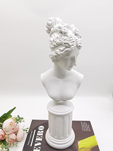 Elfwill Venus Bust Roman Column Statue - Resin Greek Style Aphrodite Elegant Sculpture(White) #TOP5