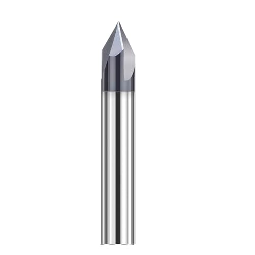 ASNOMY Fraise à chanfreiner VHM 6 mm 3 flûtes en V 60 degrés CNC Fraise à queue avec revêtement TiAlN pour machines-outils et chanfreinage