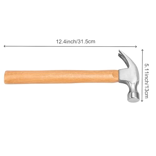 FUNSUEI 4 PCS 16 OZ Claw Hammer, Straight Claw Hammer, Carbon Steel Rip Claw Hammers with Wood Handle for Prying Nails, Woodworking, Repairing