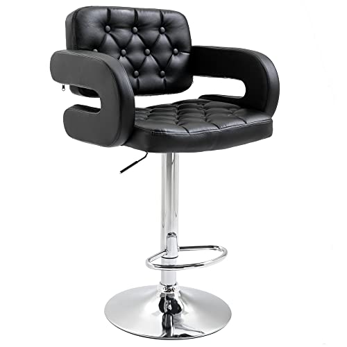 HOMCOM Chaise de Bar pivotante en PU et métal